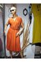Muslin Cotton Shoulder Drawstring, Belted Vyaka Back Low-cut Midi Dress - 2