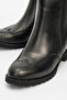 Thick Sole Real Leather Women's Chelsea Boots - Br 66185 Black - 3