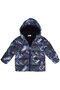 Boy's Black Blue Gray Patterned Puffer Jacket - 4