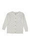 Girl's White Self Patterned Pearl Buttoned Knitwear Cardigan - 2