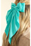 Women's Turquoise Long Tail Bow Hair Clip - Large Size - 3