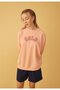 Women's Salmon Color Oslo Printed Oversize Sweatshirt
