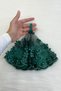 Green Bride Groom Handkerchief, Pearl Detailed Wedding Halay Bridesmaid Promise Engagement Henna Circumcision Bride Handkerchief - 2