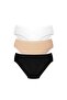 Women's Cotton Bato Hipster Panties - 1 White, 1 Black, 1 Nude, 3-Pack - 7