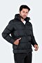 Winter Waterproof Men's Zippered Coat with Pockets Black