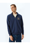 Half Zipper Cotton Blended Animal Print Sweatshirt - 3