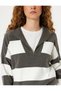 Half Zipper Sweater Knitwear Long Sleeve Color Block - 5