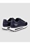 100% Genuine Leather Navy Blue Lace-Up Men's Sports Shoes - 3