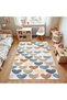 Asian Collection Pastel Tones Hearts Patterned Woven Base Modern Decorative Carpet Asian26