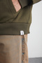 Yokohama Men's Fleece Inside Organic Cotton Regular Kangaroo Pocket Hooded Khaki Sweatshirt - 5
