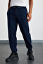 Ludwig Men's Organic Cotton Fabric Parachute Zipper Pocket Fleece Lined Navy Blue Sweatpants - 3