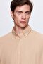 Ds Damat Comfort Mink Button Collar Relaxed Fit Linen Look 100% Cotton Shirt - 2