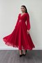 Chiffon fabric belt detailed midi dress - red - 2