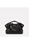 Maxi Size Black Women's Handbag with Accessory Detail - Tina