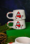 Christmas Set Handmade Ceramic Mugs, 6-Piece Christmas Set, Pine Tree, Cookie and Snowman - 6