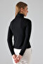 Rose Women's Ultra Soft Touch Turtleneck Long Sleeve Blouse & Top - Black - 8