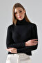 Rose Women's Ultra Soft Touch Turtleneck Long Sleeve Blouse & Top - Black - 4