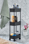 Hwh-easy 3-Tier Multi-Purpose Shelf منظم الحمام والمطبخ (مع عجلات) - 2
