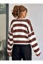 Women's Knitwear Striped Gold Buttoned Jacket Cardigan - 3