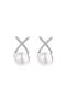 Elegant Pearl and Zircon Stone Steel Earrings - Tarnish and Antiallergic - Silver Color - 7