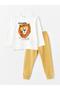 Crew Neck Long Sleeve Printed Baby Boy T-Shirt and Pants 2-Piece Set (W4)