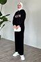 Nice Written Zippered Black Double Set - 5