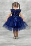 Sequined Layered Sequined Navy Blue Children's Evening Dress 23 April Show Dress for Ages 2/11 Aby4560 - 2