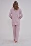 Mecit 6151 Lilac Length Buttoned 100% Cotton Plus Size Pajamas Set - 3
