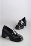 Seç 580 Platform Heel Women's Shoes (Heel: 7.5 Cm, Platform: 2 cm) Black - 6