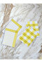 Serina 4-Piece Checkered Set, Kitchen Drying Cloth, Nutrition Cover, American Service, Yellow Set 45X70Cm - 2