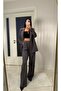 Women's Anthracite Blazer Jacket Trousers Set