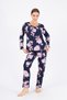 Women's Square Neck Gathered Slit Bow Detailed Pajamas Set