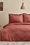 Uniq Double Satin Duvet Cover Set Terracotta