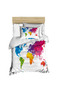 World Map Mosaic 3D Digital Single Duvet Cover Set