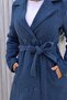 Button detailed stamped coat indigo 1224 - 3