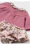Baby Girl Floral Skirt Sweatshirt Set Dusty Rose 2246 - 2