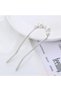 Pearl Stone Metal Bun Hairpin 10cm Silver Color - Women's Trendy Pearl Hair Stick Bun Hairpin - 2