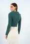 Women's Powder Polo Neck Zippered Crop Knitwear Sweater - 3