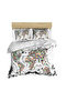 3D Digital Double Duvet Cover Pillow Set with World Map Detail
