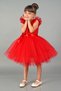 Red Tulle Girls' Evening Dress Party Dress - 6