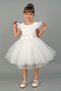 White Sleeves Tulle Piece Girls Evening Dress Party Dress - 2
