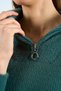 Women's Powder Polo Neck Zippered Crop Knitwear Sweater - 4