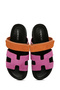 Pink Suede Women's Leather Slippers - 24sfd 120610 - 6