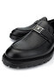 Men's Genuine Leather Black Floater Loafer Shoes - 3
