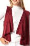 Sleeveless Atlas Autumn and Winter Asymmetrical Cut Wool Viscose Vest Claret Red Brd - 3