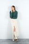 Women's Powder Polo Neck Zippered Crop Knitwear Sweater - 5