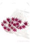 10-Piece Mini Crystal Stone Flower Design Hairpin Hair Clip Hot Pink - Wedding Henna Promise Bun Hair Clip - 2