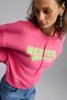 Daleska Women's City Themed Print Detailed Soft Organic Cotton Raised Regular Pink Sweatshirt - 4