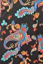 Women's Large Size Nature and Flower Printed Woven Black Dress with Pockets - 2