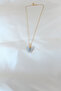 Gold Color Plated Ice Blue Color Pearlescent Butterfly Necklace - 2